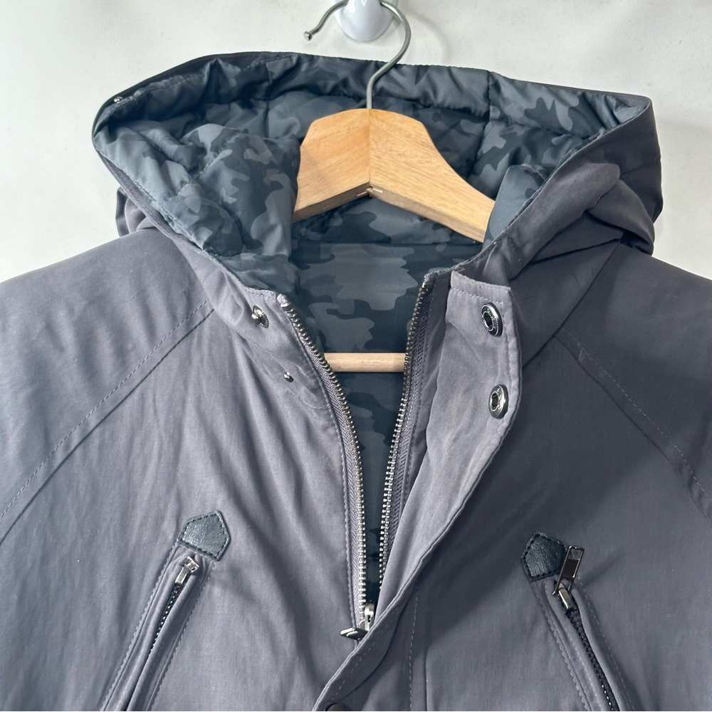 Dex Jacket Camo Junior Hooded Puffer Coat Reversible - Picture 12 of 13